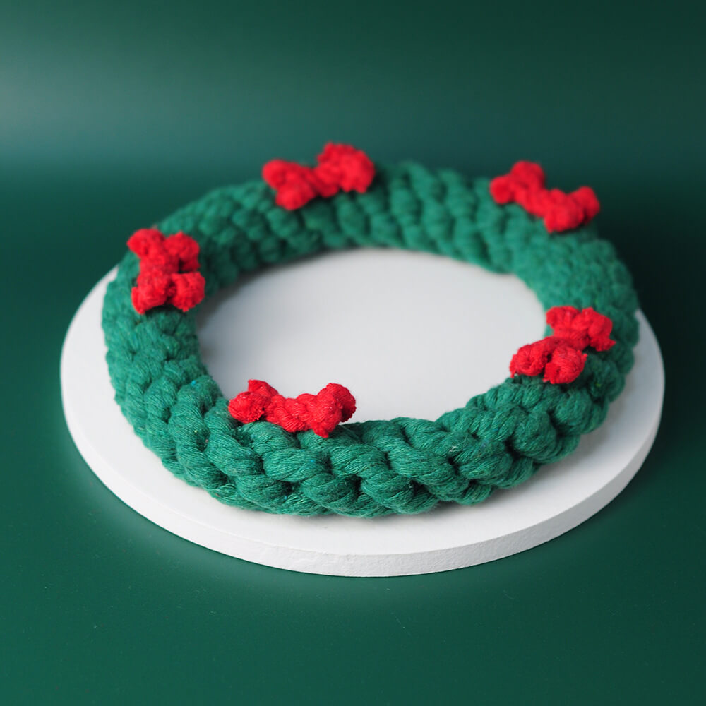 Christmas Cotton Rope Toy Chew Resistant Dog Teething Toys Set