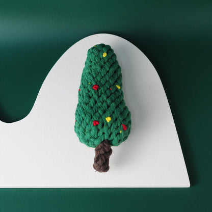 Christmas Cotton Rope Toy Chew Resistant Dog Teething Toys Set