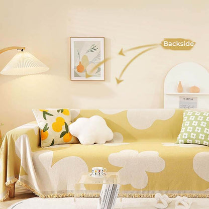 Clover Pattern Blanket Chenille Large Couch Cover