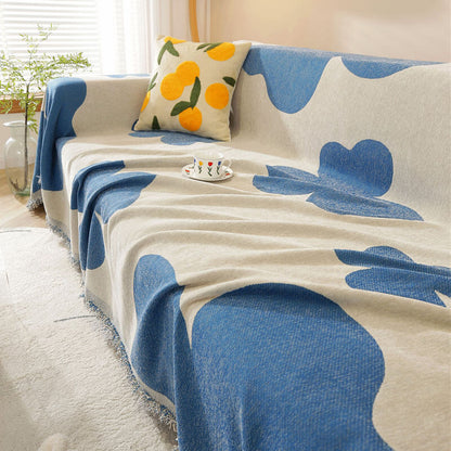 Clover Pattern Blanket Chenille Large Couch Cover