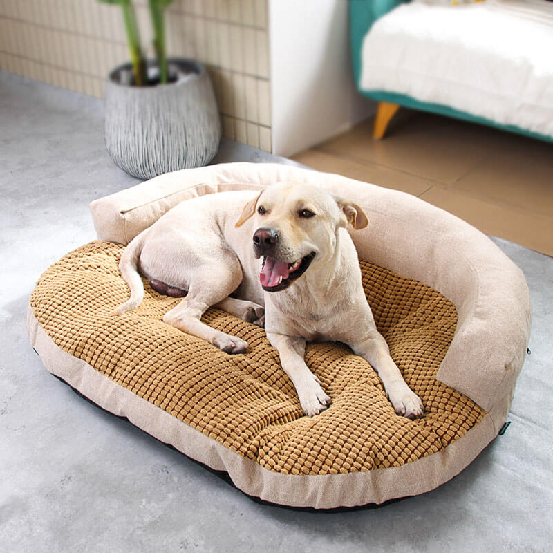 Corn Fleece Neck Guard Pet Bed Removable Indoor Dog Sofa Bed