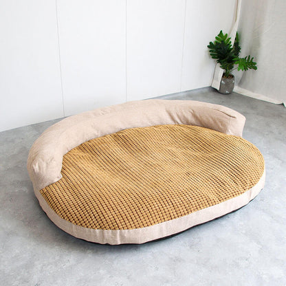 Corn Fleece Neck Guard Pet Bed Removable Indoor Dog Sofa Bed