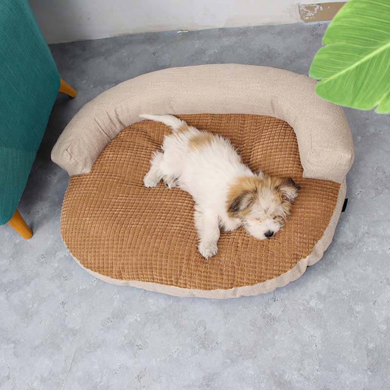 Corn Fleece Neck Guard Pet Bed Removable Indoor Dog Sofa Bed