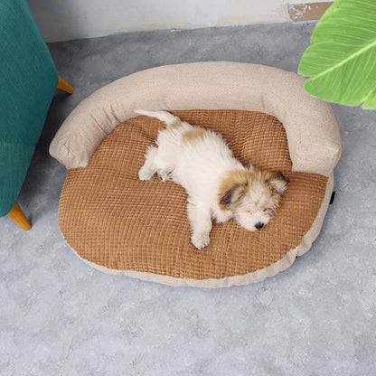 Corn Fleece Neck Guard Pet Bed Removable Indoor Dog Sofa Bed
