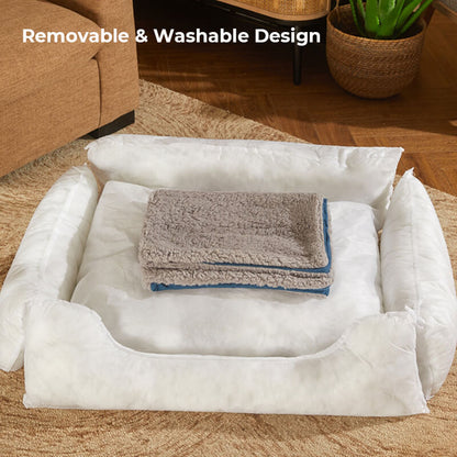 Cosy Plush Full Backrest Dog Sofa Bed