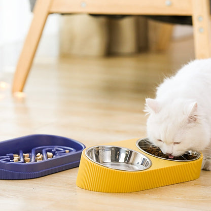 Double Wall Stainless Steel Pet Bowl Slow Food Dog Bowl