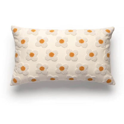 Embroidered Daisy Pillow Sofa Pillow