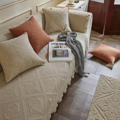 Fashion Leaf Trim Cotton Washable Couch Cover