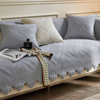 Fashion Leaf Trim Cotton Washable Couch Cover