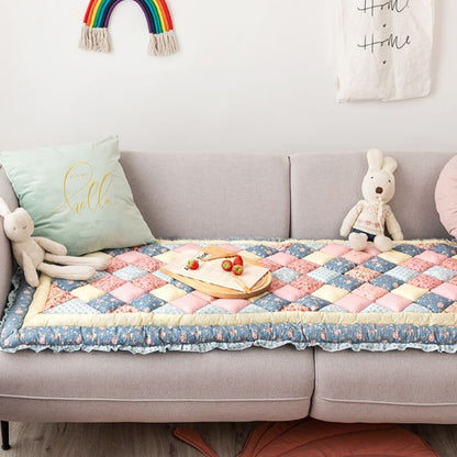 Floral Handmade Pure Cotton Protective Couch Cover