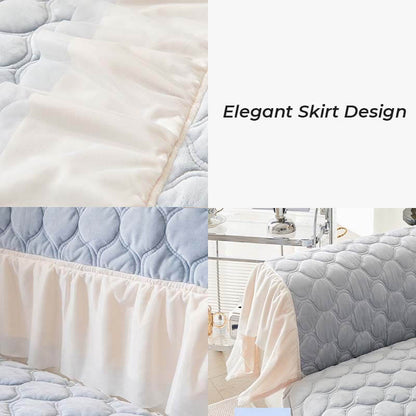 Universal Velvet Couch Cover With Skirt Furniture Protector Couch Cover