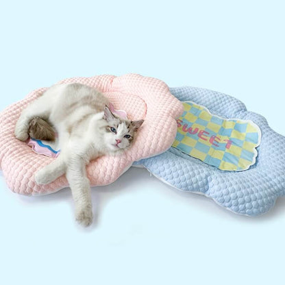 Ice Cream Cloud Cool Feeling Cat Bed with Ice Mat