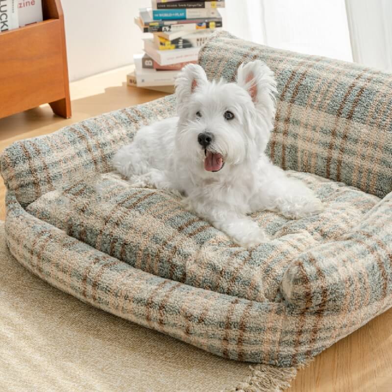 WagsWonder™ Lazy Holiday Plush Cozy Dog & Cat Sofa Bed