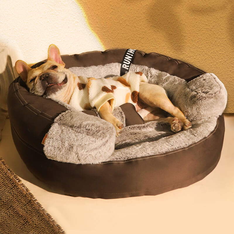 Wraparound Cozy Luxury Plush Dog & Cat Sofa Bed