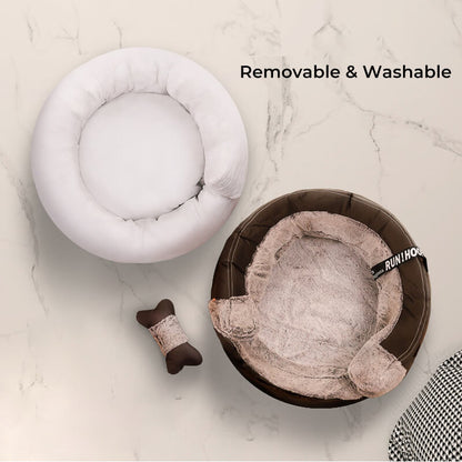 Wraparound Cozy Luxury Plush Dog & Cat Sofa Bed