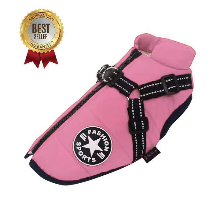 WagsWonder™ - Waterproof Winter Jacket with Built-in Harness