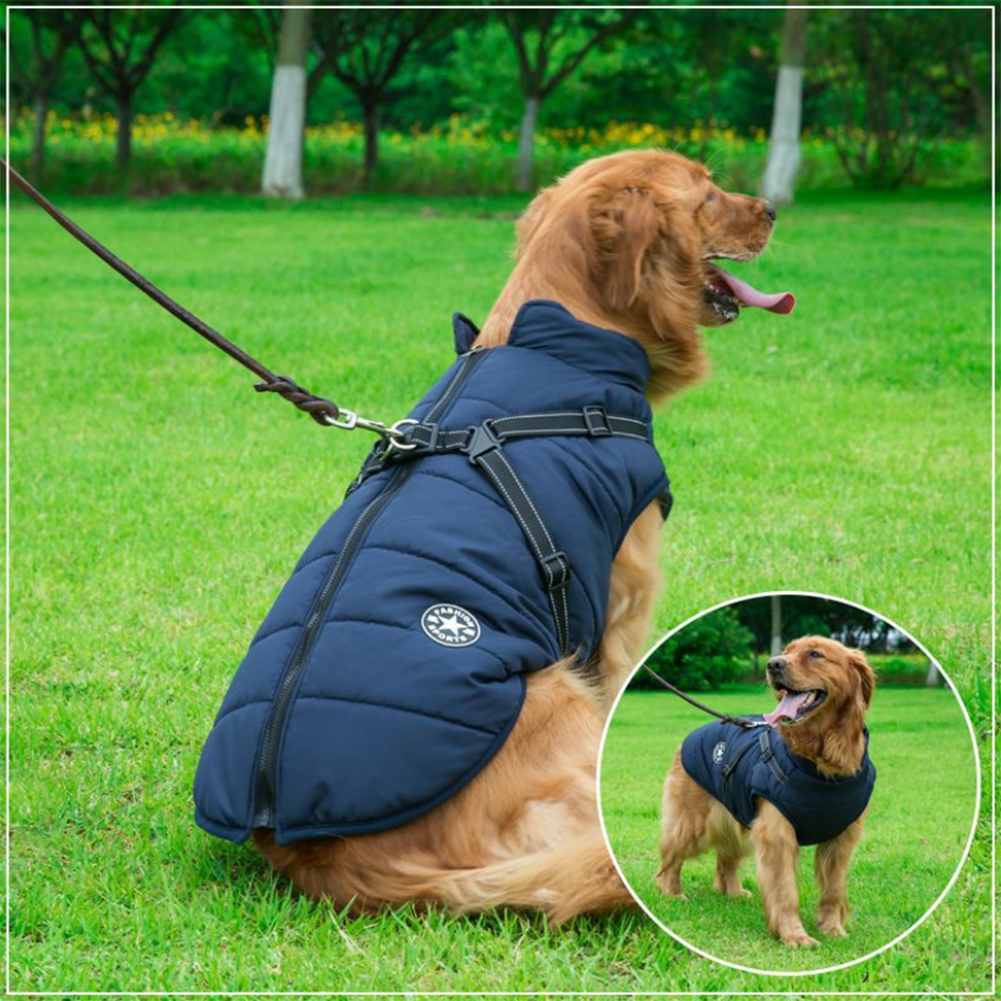 WagsWonder™ - Waterproof Winter Jacket with Built-in Harness