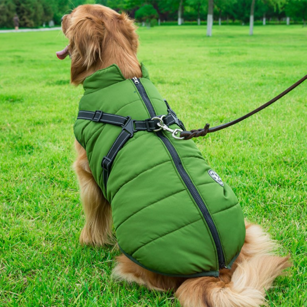 WagsWonder™ - Waterproof Winter Jacket with Built-in Harness
